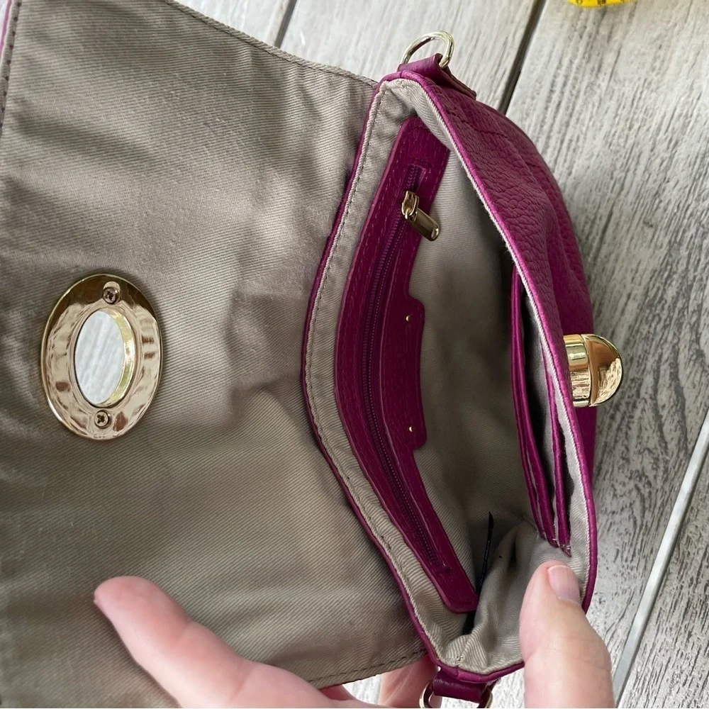 Halogen Raspberry Leather Crossbody Bag